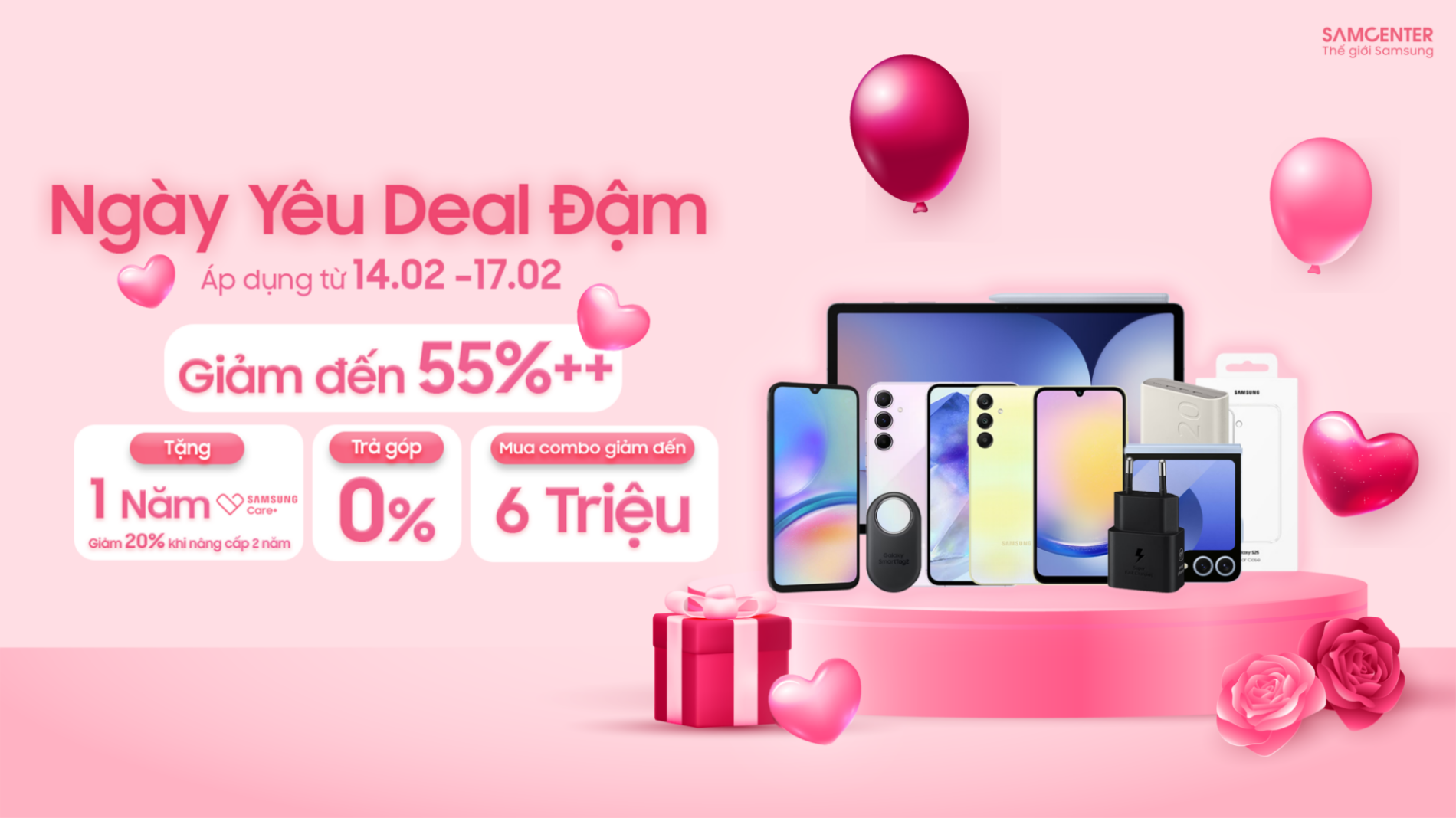 Hình ảnh cho danh mục Ngày Yêu Deal Đậm - Điện Thoại, Máy Tính Bảng, Phụ Kiện Giảm Sâu Đến 55%++ Tại SamCenter. Đừng bỏ lỡ!